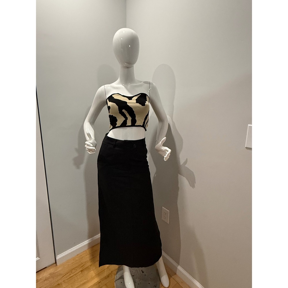 Commense‎ Basic Buttoned Maxi Skirt black size XS… - image 9